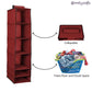 Organizer- 6 Shelves Foldable Hanging Wardrobe Organizers, maroon