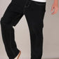 Men's Loose Fit Mid Rise Black Jeans