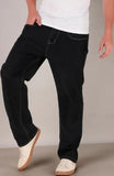Men's Loose Fit Mid Rise Black Jeans