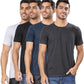 Men's Polycotton Solid Round Neck T-shirts (Pack of 4)