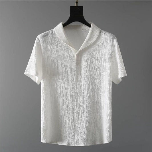 Men's Crinkled Co-Ord Set White